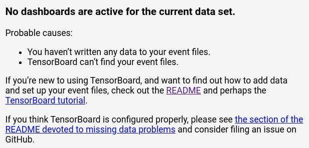 tensorboard empty